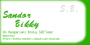 sandor bikky business card